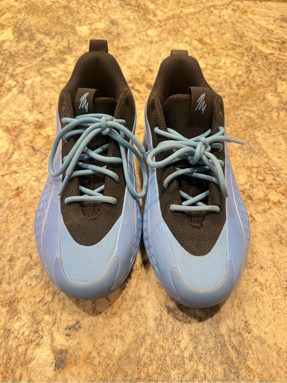adidas Kids Light Blue and Black Sneakers - Lace-Up Athletic Shoes